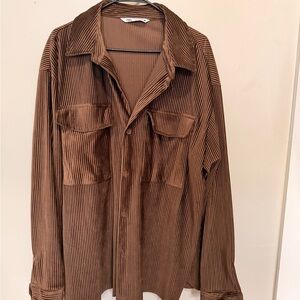 ZARA Brown Corduroy Shirt Jacket XL